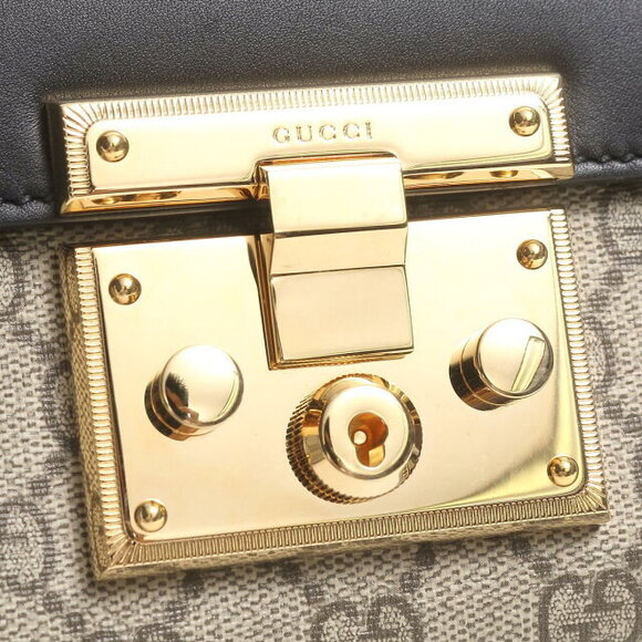 Gucci Interlock Chain Shoulder Bag Cowhide Calf Beige Brown Black - Picture 12 of 16